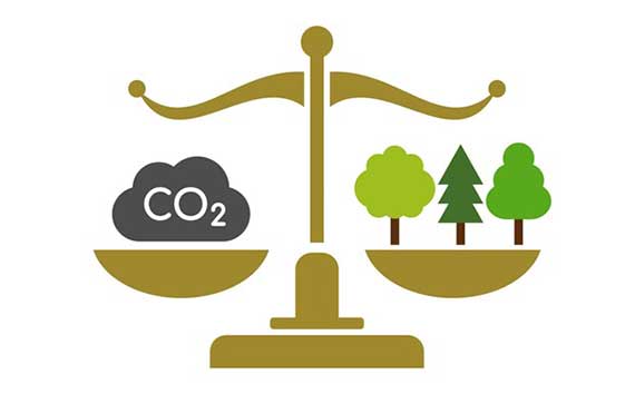 Voluntary Carbon Market CO2 neutral Illustration.