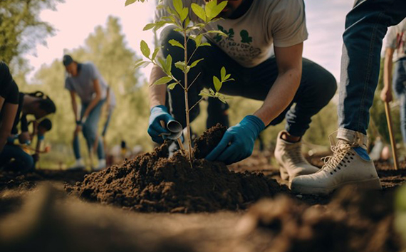 Planting a Tree as Part of Carbon Reduction Project